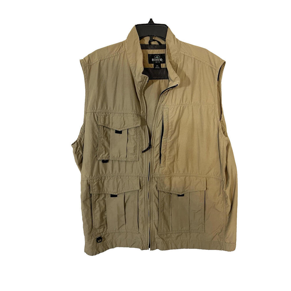 Vtg REDHEAD Fishing  Utility  Vest Photography Safari Travel Multi Pocket  2XL